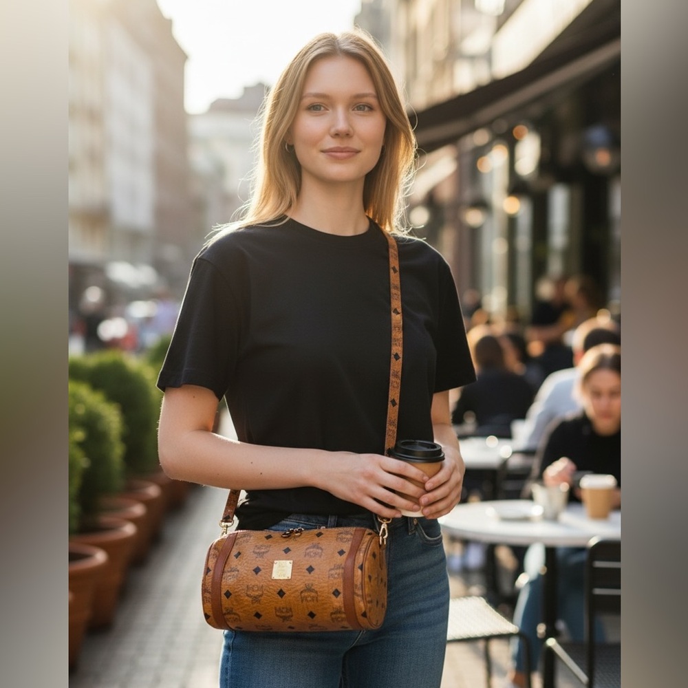 MCM Crossbody Barrel Bag